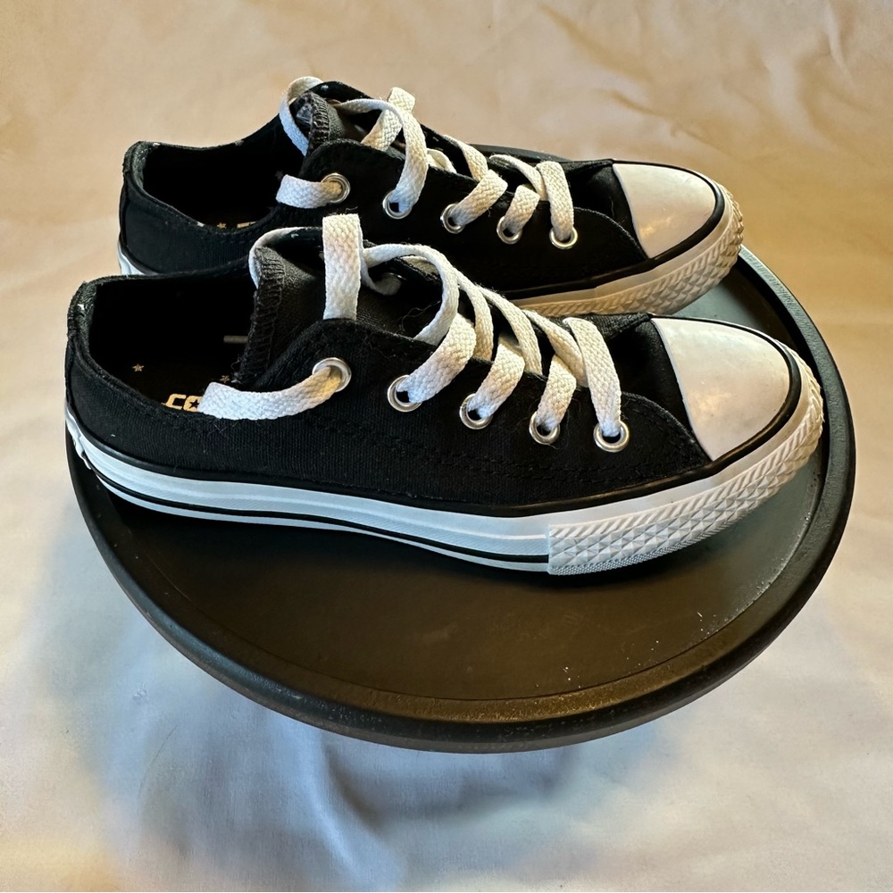 Converse Chuck Taylor Oxford Black Double Tongue Low Top Sneakers Junior Size 13